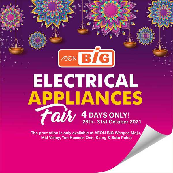 Aeon Big 4 Days Appliances Fair (28 Oct – 31 Oct 2021)