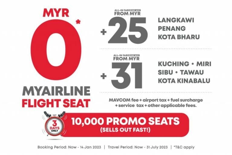 MYAirline Provides 10,000 Free Seats